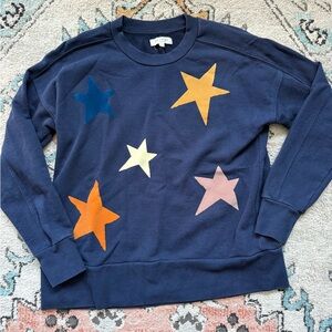 Mile(s) by Madewell Star Patterned Navy Sweatshirt